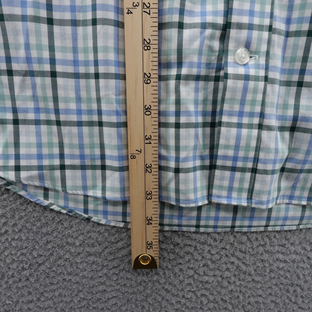 Duluth Trading Short Sleeve‎ Button Down Shirt Large Tall Blue Green Plaid Mens - Picture 7 of 11